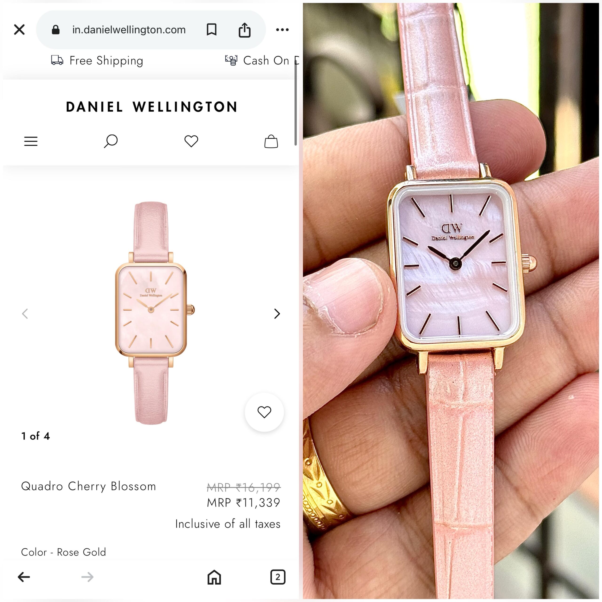 π₯ Daniel Wellington Quadro Cherry Blossom β Elegant Women's Edition π₯ - Image 3