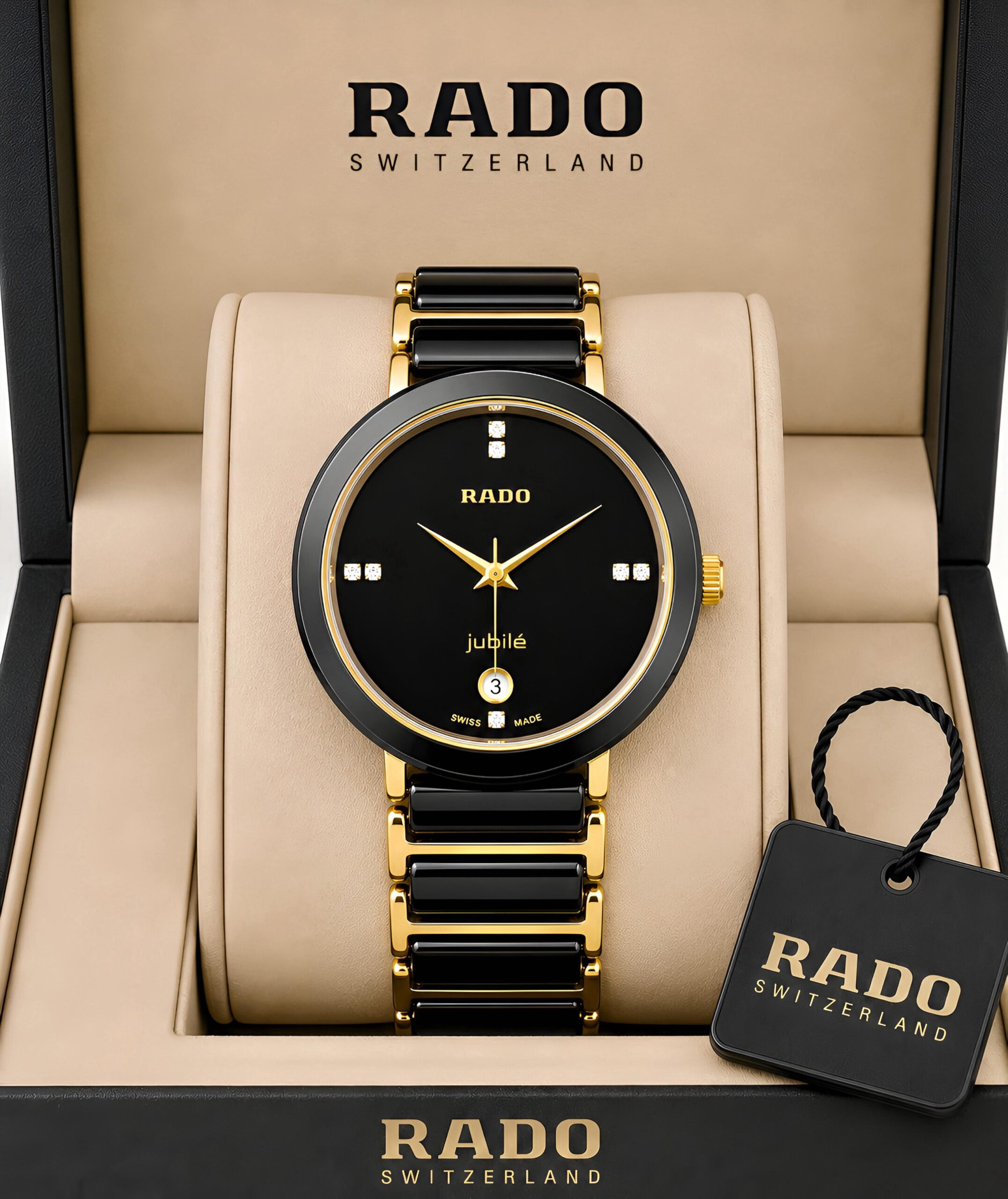 🔥 Rado Jubilé Black Ceramic Gold Edition – Luxury Men's Watch 🔥 - Image 4