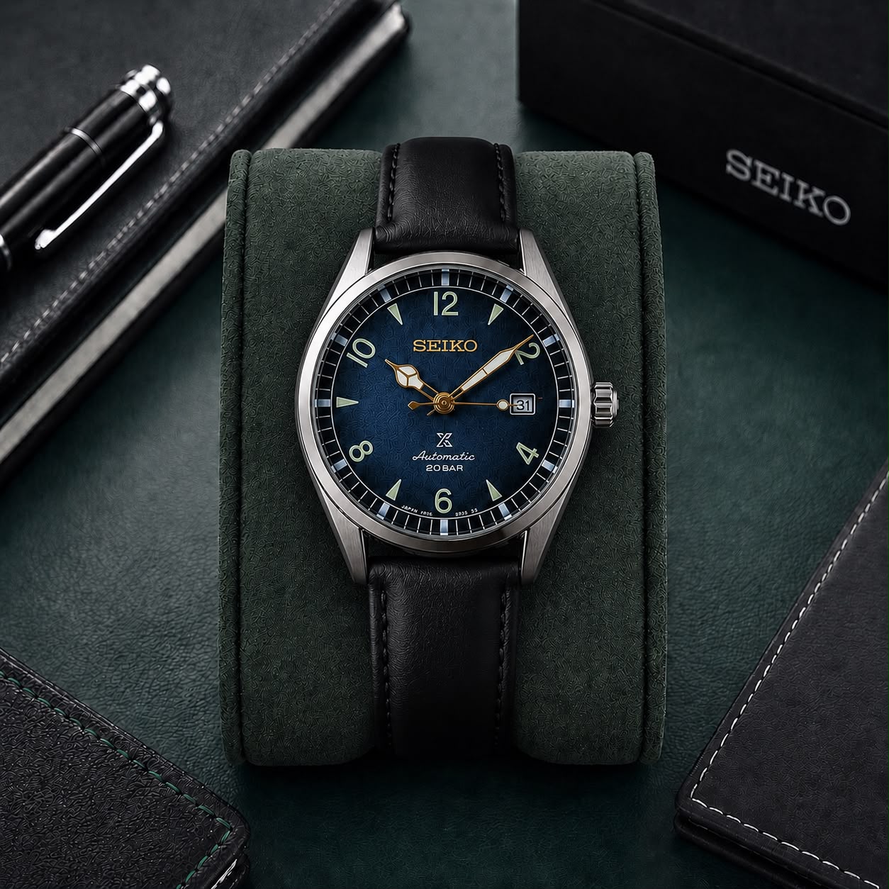 🔥 Seiko Prospex Automatic – Navy Dial Leather Strap Edition 🔥